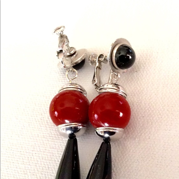 Mod Acrylic/ Lucite Dangle Earrings Teardrop Retro - Picture 7 of 7